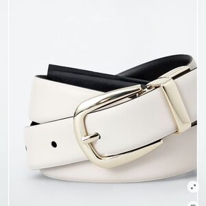 COS White Belt with Gold Buckle